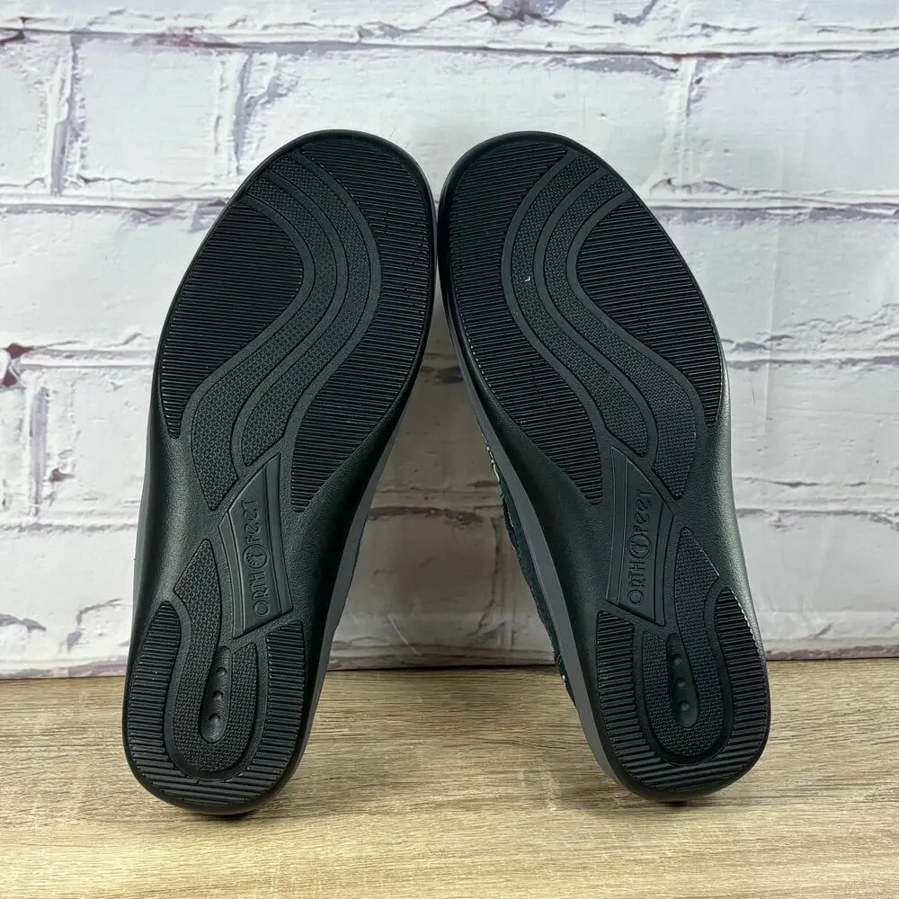 Orthofeet Athens 863 Navy Blue Mary Jane Shoes Women's 7 B Slip On Comfort